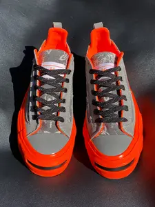 Men's Casual Canvas Shoes Sneaker, Thick Sole Height-Boosting, Anti-Slip Durable, Print, Round Toe, Lace-Up, All Seasons, Medium Width