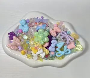 Pastel Delight Bead Bag - Acrylic/Plastic Cute Pastel Bead Soup: good for bracelets, phone charms, keychains, and many crafts!