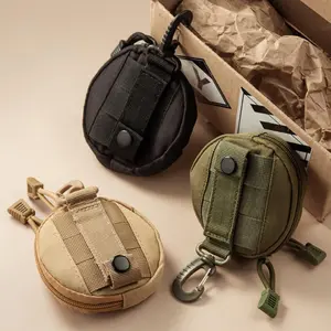 1pc Simple solid color waist hang, coin purse, key case, carry-on, mini portable coin bag, earphone bag, card storage bag, waist hanging bag accessories, Coin Pouch