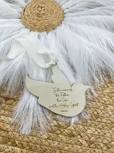 Holy Spirit Wood Charm | Personalized Confirmation Gift, Dove Faith Keepsake, Christian Sacrament Favor, Religious Gift Tag for Confirmation