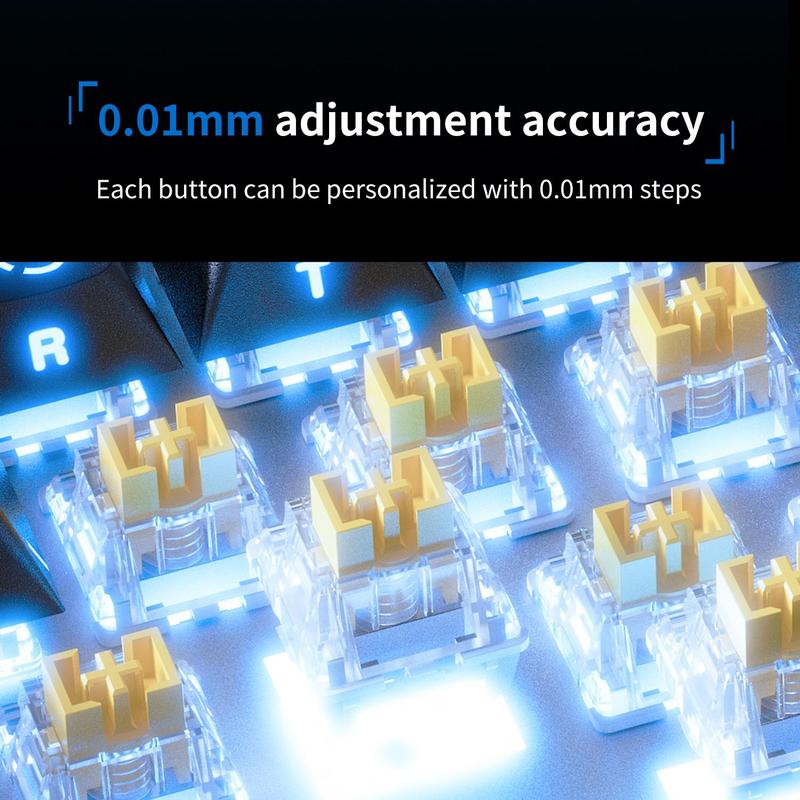 AJAZZ AK820MAX ULTRA wireless mechanical keyboard new magnetic rice switch low latency high precision HIFI version ABS side engraved three-mode 8000 mAh battery long battery life wired 8k wireless 8k full key hot-swappable DIY suitable for office and gami