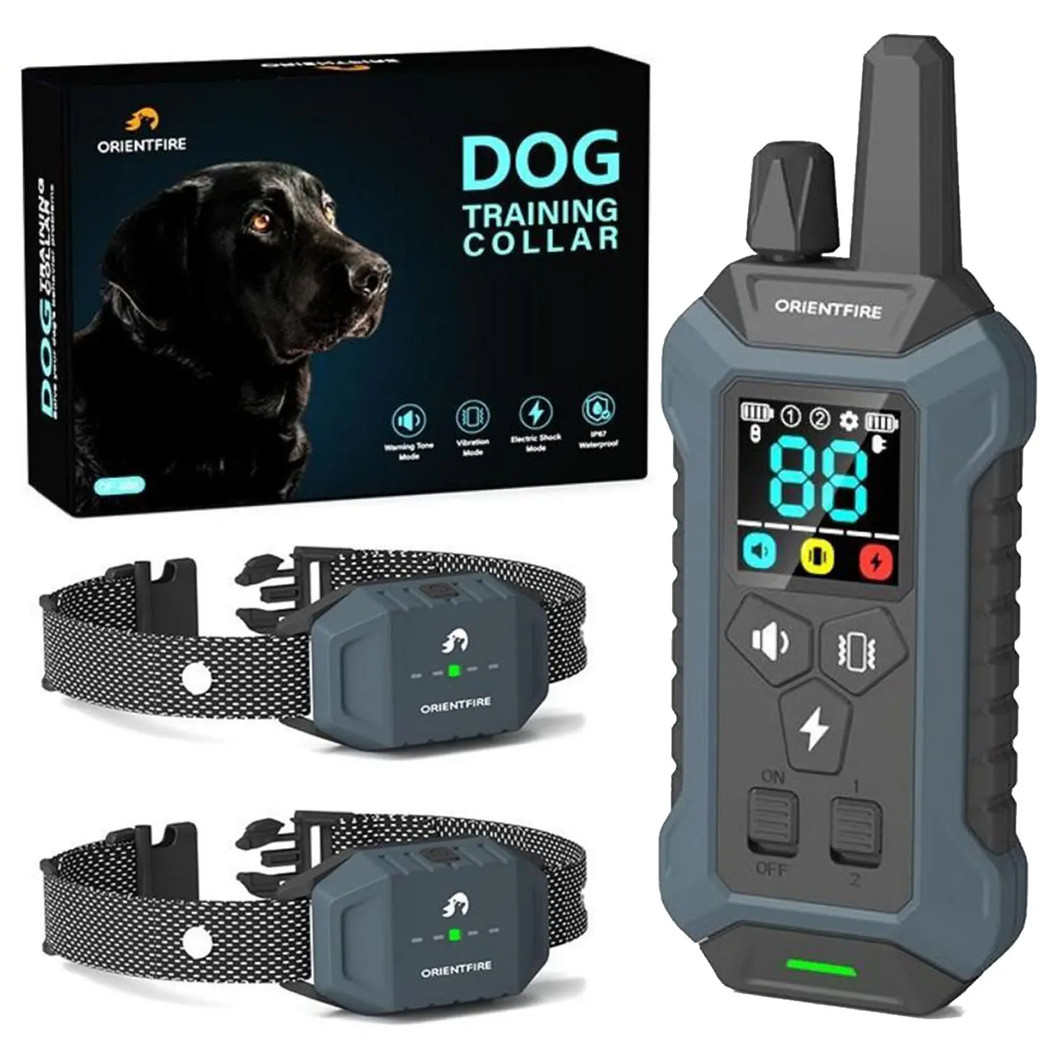 3000FT Dog Training Collar IP67 Waterproof Dog Training Collar Set with Remote, LCD Screen - 3 Safe Modes Vibration Sound,Rechargeable Adjustable Strap for 10-120lbs Small Medium Large Dogs