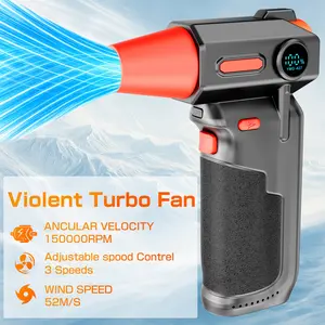 2025 New 150000RPM Blizzard Powerful Hair Dryer, 3-speed Adjustable Electric Vacuum Cleaner, High-speed Rechargeable Turbojet Fan