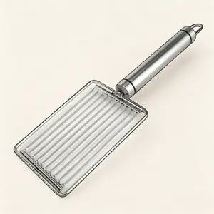 A manual stainless steel slicer designed for cutting tomatoes, eggs, and other fruits and vegetables. A convenient kitchen aid that delivers perfect slices and dices-ideal for preparing salads, sandwiches, and breakfast meals.