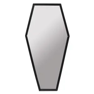 Gothic Coffin Shape Mirror with Iron Border, Home Decor Home Supply