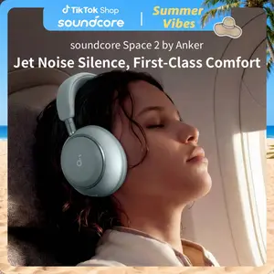 soundcore Space 2 by Anker, Active Noise Cancelling Headphones, Comfortable Fit, 50H Playtime, LDAC HiRes Wireless Audio, Dual Connection, Clear Calls, Bluetooth 6.1, Nap Mode, Wearing Detection outdoorfun