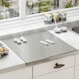 Stainless Steel  Boards with Lip for Kitchen, Metal  Board over Sink, Non-Slip Stainless Steel  Board Suitable for Meat, Fruits, Vegetables, Bread and Baking()