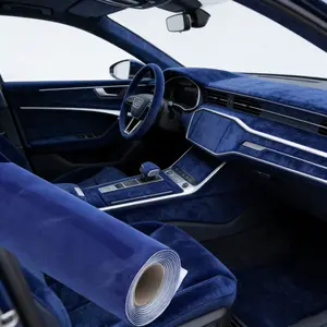1 Roll Suede Fabric Wrap, Self-Adhesive Microfiber and Synthetic Suede Stretch Film, Car and Home Decoration Accessories
