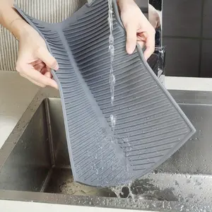 1pc Silicone Draining Board Mat, Folding Draining Mat, Large Drain Pad, Drainer Mat Heat Resistant Pot Mat Dishwasher Safe Trivet Mat, Kitchen Accessories