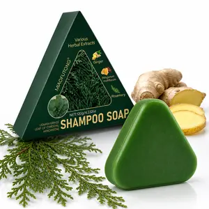 Usman Grass Oriental Arborvitae Leaf Shampoo Bar, Strengthens Roots, Reduces Hair Fall, for Thinning Haircare Product Cleanser