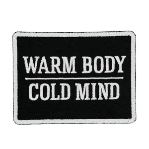 WARM BODY COLD MIND Logo Patch Iron-On or Sew-On Emblem for Jackets, Gym Bags, Backpacks, Add to Cart and Buy Now  Durable, Stylish Weightlifting Patch, Show Your Strength with WBCM Identity