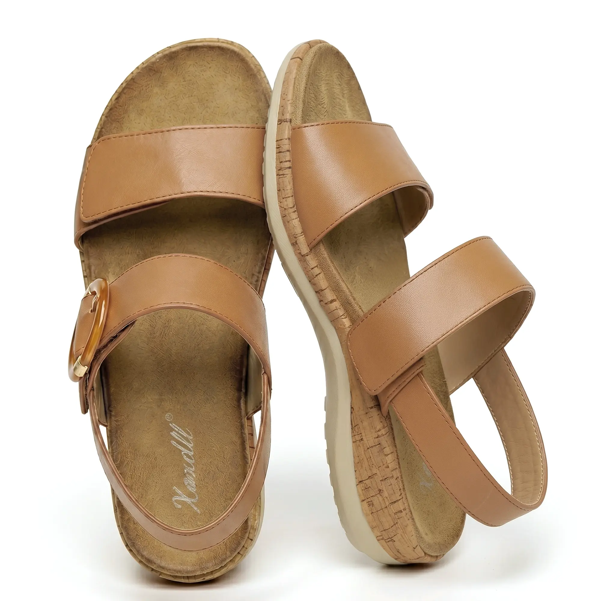 Women's Casual Wedge Sandals with Arch Support, Solid Ankle Strap Design with Breathable Sole for Summer Beach Travel, Sandals Women, Women's Sandals, Wedge Heel