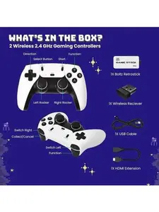2.5 Upgraded Retro Game Stick with 40,000+ Games HDMI Output USB Port 2 Wireless Controllers for TV Monitor Console