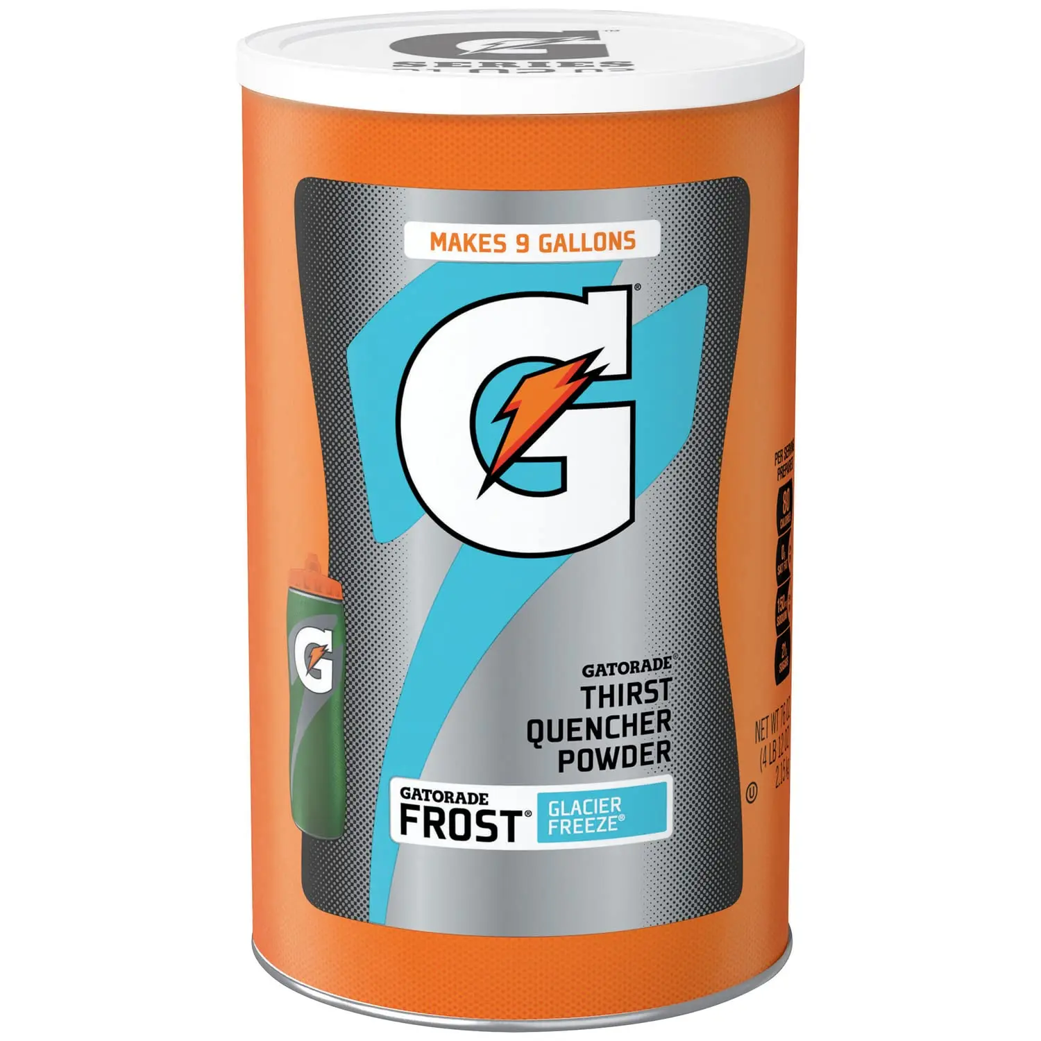 Electrolyte Sports Hydration Drink Powder, Glacier Freeze Flavor, 76.5 oz Canister, Makes Up to 9 Gal