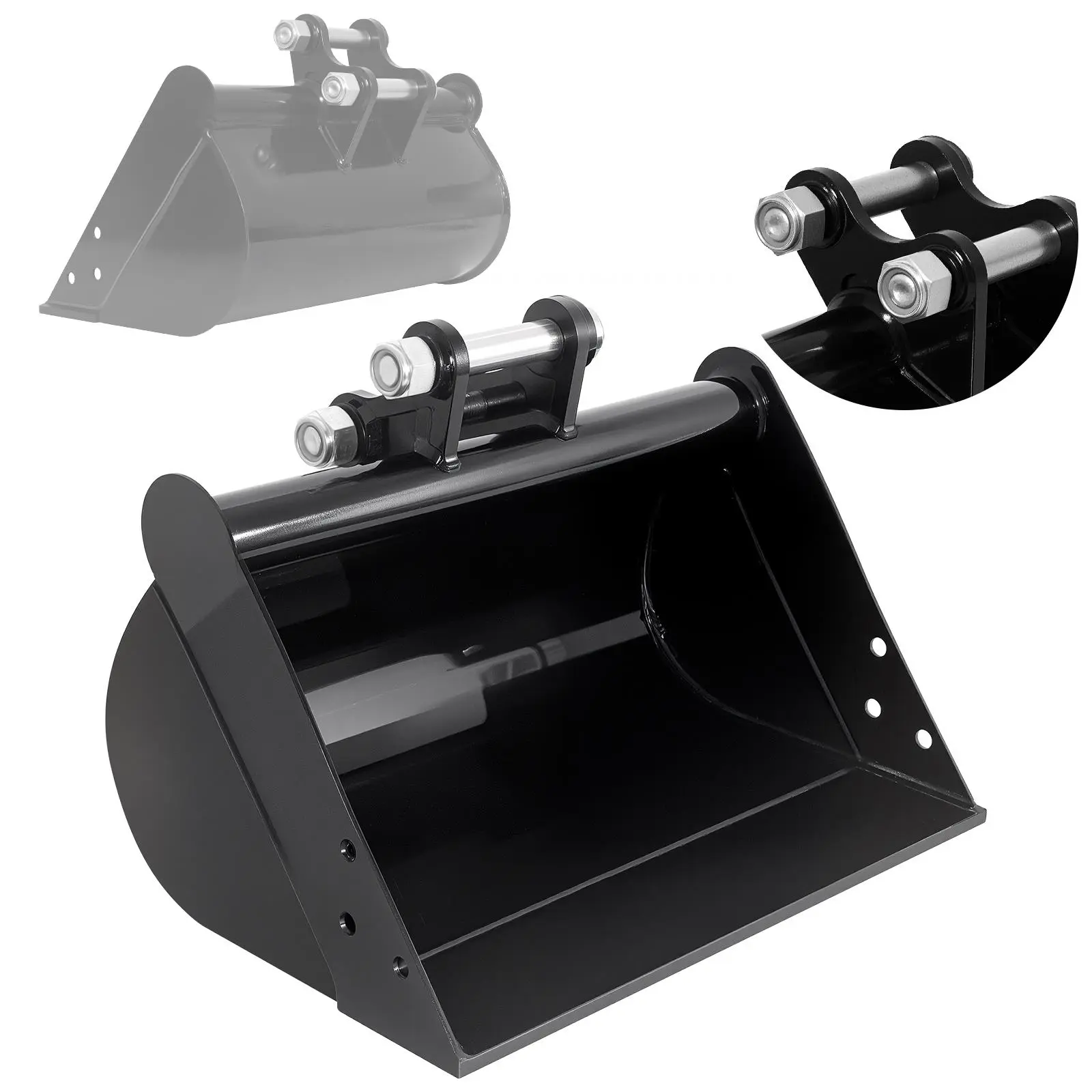 Upgraded Mini Excavator Bucket Attachments, 20in Flat Tooth Backhoe Bucket, Plain Bucket Attachment for Leveling Slopes, Dredging Material Handling, Compatible with 0.8-1.8Ton Mini Excavators