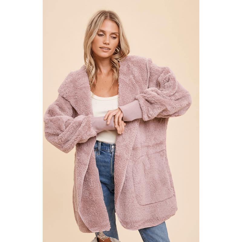 Lynette Plush Hooded Jacket