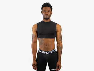 We Ball Sports Women's Seamless Compression Crop Tank Top - Black, Compression Vest, Workout Apparel, Sports Outfits, Athletic Workout Clothing