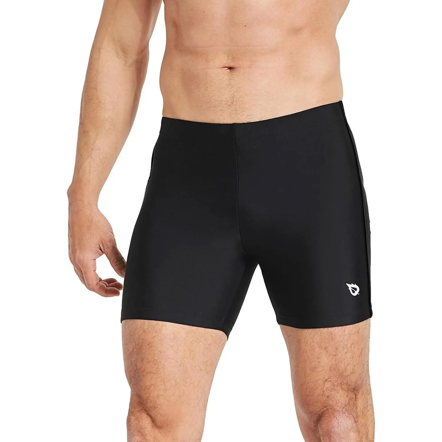 Male Compression Athletic Swim Jammers, Quick Dry Brief Swimsuit with UPF 50+ for Endurance Racing, Training