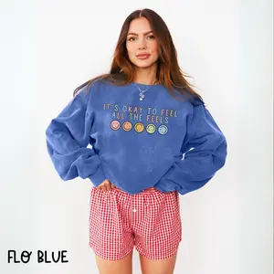 Mental Health Sweatshirt Feel all the Feels Counselor Teacher ADHD Anxious Mental Health Awareness Emotions Feelings Tee