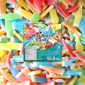 Nik-L-Nips Vintage Wax Bottle Candy Drinks, 0.5 lb Bulk Sweet Snack Bag, Old School Candy, Assorted Flavored Syrup-Filled Wax Treats (Cherry, Orange, Lemon, Blue Raspberry, Green Apple)
