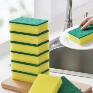 1 Large Thick High-Density - Sponge Scrubbing Block Dishcloth Scouring Pad Dishwashing Sponge Kitchen Utensils, Sink and Bathroom Cleaning Sponge Suitable for Kitchen Bathroom Toilet Countertop Cleaning