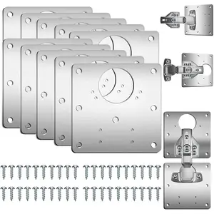 16Pieces Stainless Steel Cabinet Hinge Repair Plates with Screws - Heavy-Duty Door Hinge Brackets, Pre-Drilled Holes, for Kitchen Cabinets, Bathroom Vanities, Furniture - Easy Installation & Secure Mounting Hardware