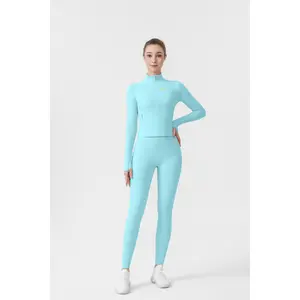 ROROlemon 2-Piece Workout Set, Zip Up Cropped Jacket   High Waist Leggings Activewear Outfit