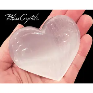 3" Jumbo SELENITE PUFFY HEART Stone - Feng Shui, Reiki, Meditation, Gem #SH11