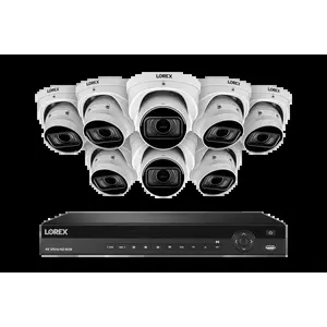 Lorex 4K (16 Camera Capable) 4TB Wired NVR System with Nocturnal 3 Smart IP Dome Cameras with Listen-In Audio and Motorized Varifocal Lenses