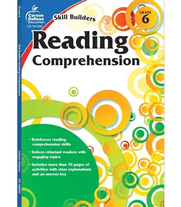 Carson Dellosa Skill Builders Reading Comprehension 6th Grade Workbook, Fiction and Nonfiction Passages, Puzzles, and More, Classroom or Homeschool Curriculum Paperback – Illustrated, January 3, 2011