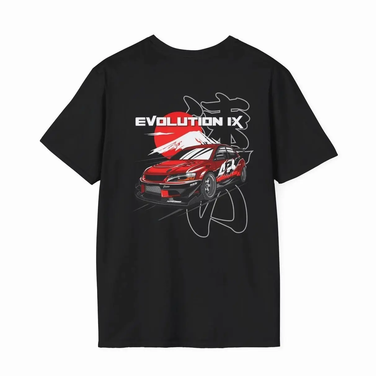 Lancer Evo IX Graphic T-Shirt Sweatshirt Hoodie 2 Sided, Japanese Car Culture Tee, Streetwear Fans Gift