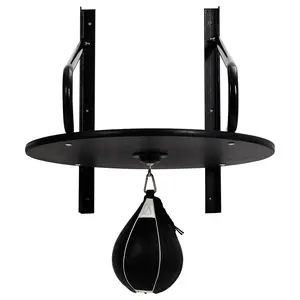 Speed Bag Platform Kit, Heavy Duty Adjustable Boxing Speed Bag Platform with Punching Ball, 360° Swivel Adjustable Height Wall Mount Punching Bag for Boxing Training, Punching