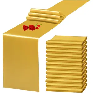 12 Pack  Satin Table Runner 12 x 108 Inch Long Premium Table Runners, for Wedding Party Events Decoration, Birthday Parties, Banquets Decorations, Graduations, Engagements