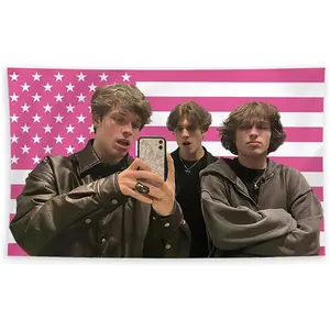 Funny Sturniolo Teens Triplets American Flag Tapestry 3x5 FT Banner Novelty College Funny Dorm Banner Bedroom Brass Grommets Vivid Color Cave Wall Decor Banner for College Dorm Room Decor