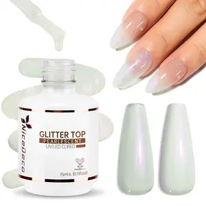 Nicedeco Gel Nail Polish Pearlescent Glitter Gel Top Coat 011