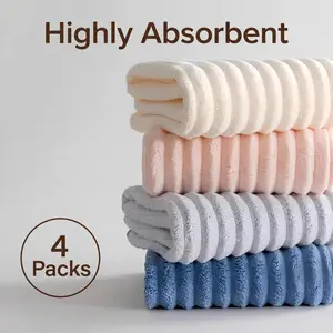 4 Pack Coral Fleece Microfiber Towels Super Absorbent Quick Dry Soft quick-dry Bath Towels for Bathroom Gym Spa Kitchen Car Cleaning