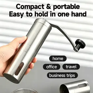 Manual burr coffee grinder, portable hand-crank grinding machine for home use, dedicated coffee powder grinder for pour-over coffee