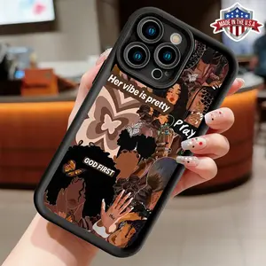Artistic Self Love Afro Girl Quote Aesthetic Design Case for iPhone 17 16 15 14 Pro Max 13 12 11 XR XS Plus Air Shockproof Anti Drop Slim Lightweight TPU Cover