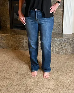 Hallie High Waist Hidden Button Fly Judy Blue Dad Jeans