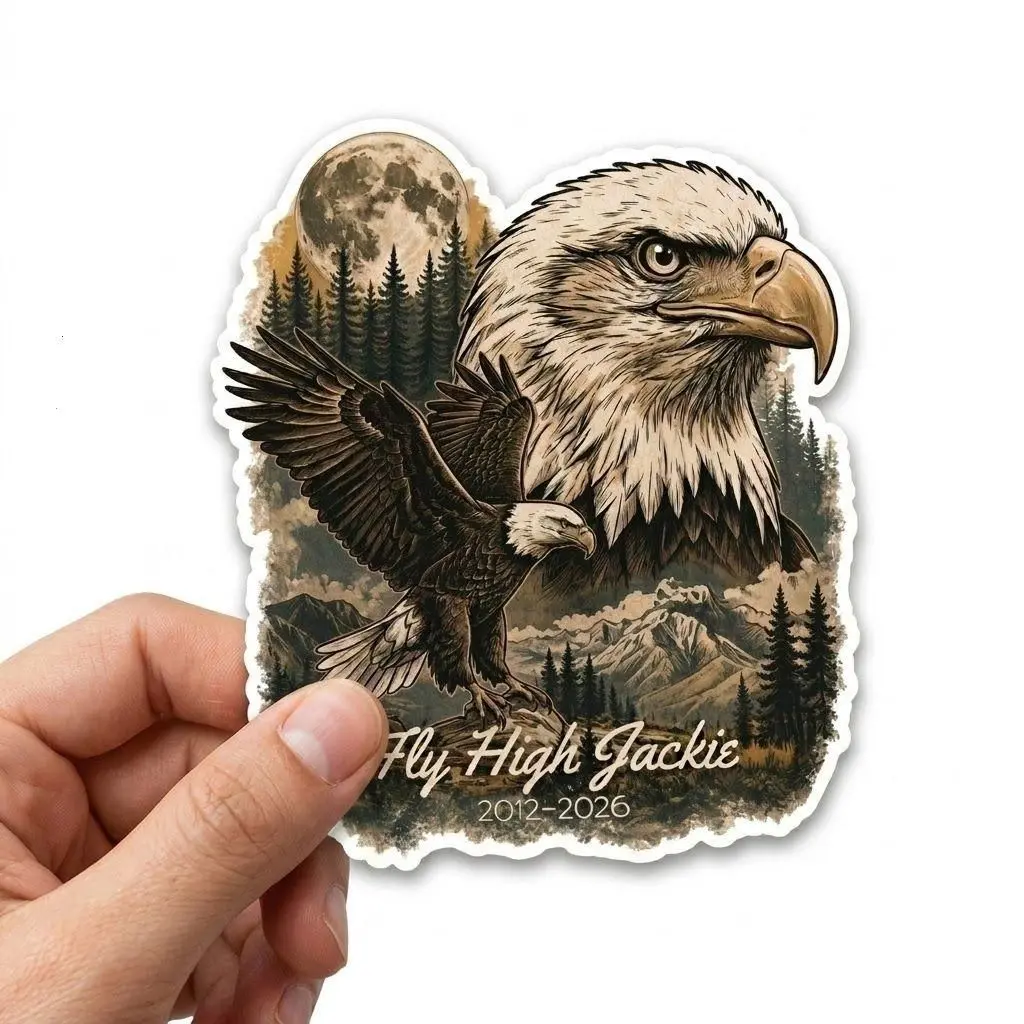 Jackie and Shadow Eagle sticker