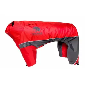 Pet Life  Touchdog Quantum-Ice Full-Bodied Adjustable and 3M Reflective Dog Jacket with Blackshark Technology- Red - Medium