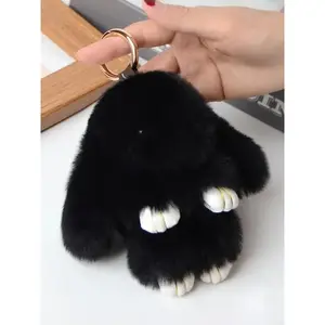 Cute rabbit design bag keychain, women's plush bag accessories, daily packaging accessories, daily bag accessories