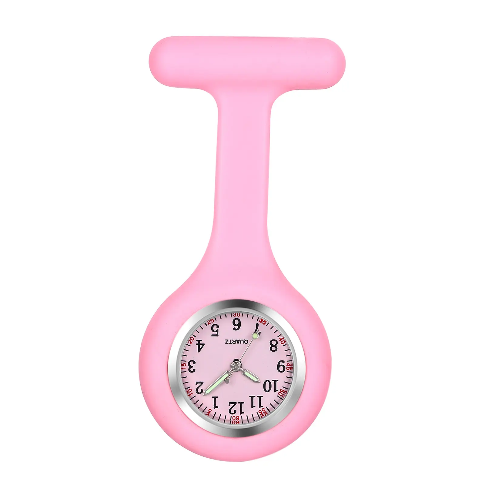 OIDEA Silicone Fob Watch for Nurses - Colorful Pin-On Pocket Watch with Glowing Hands and Quartz Movement, Colorful Glowing Pocket & Fob Watches