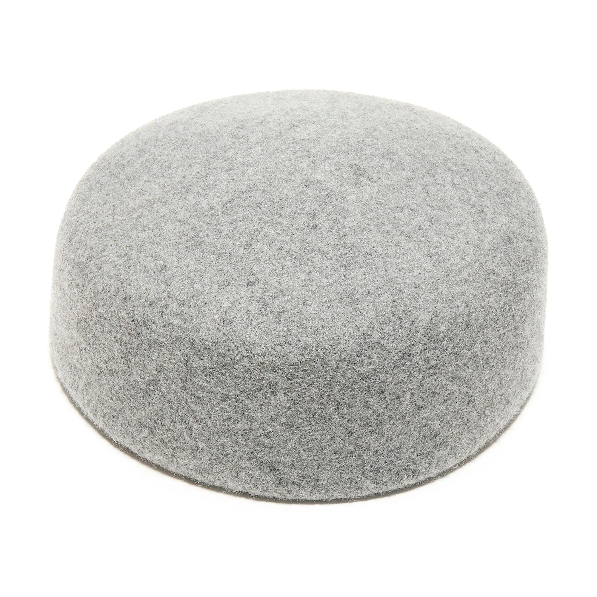 HEATHER GREY WOOL FELT PILLBOX HAT