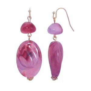 Irregular Milk Amethyst Beaded Dangling Earrings