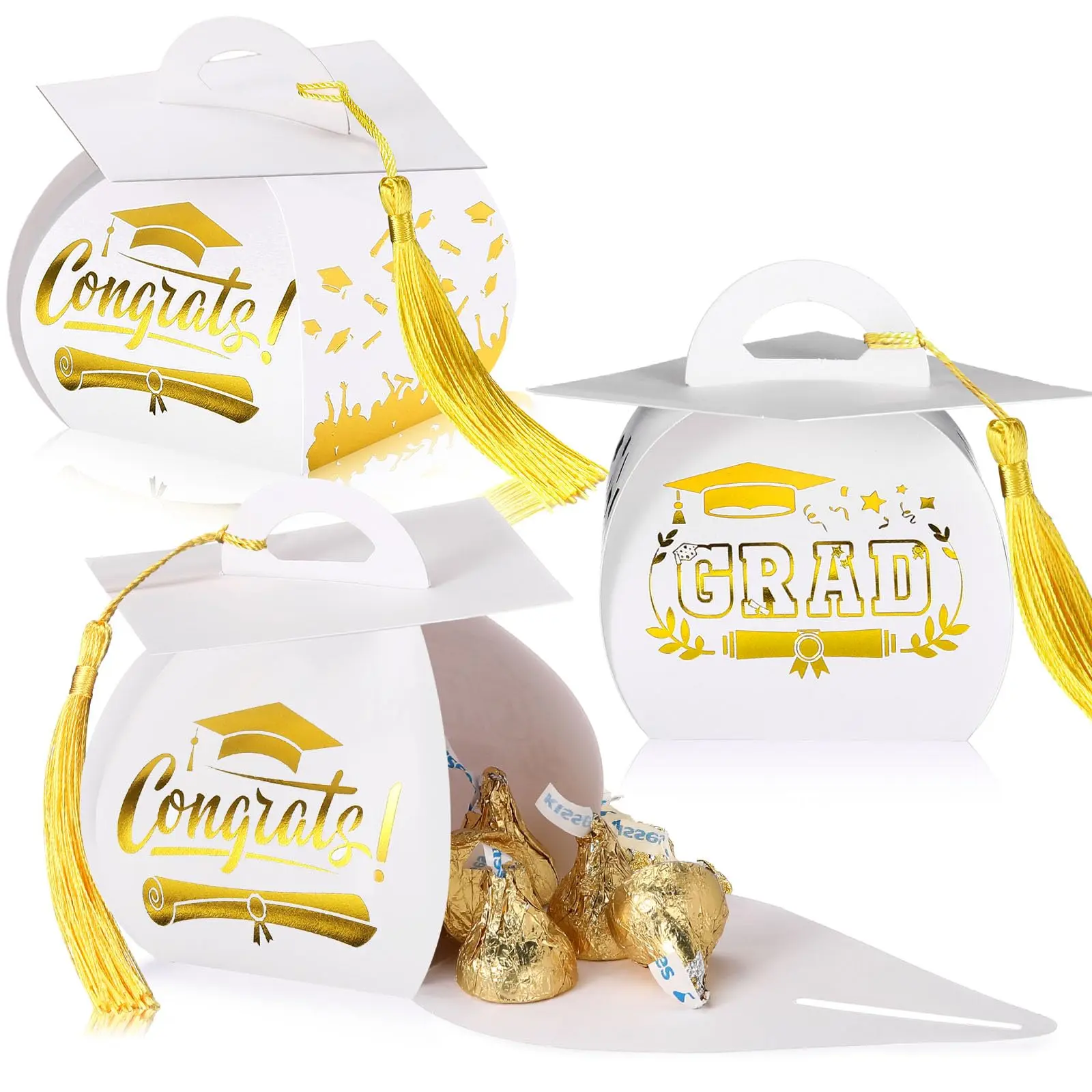 White+Gold+Gold Tassel