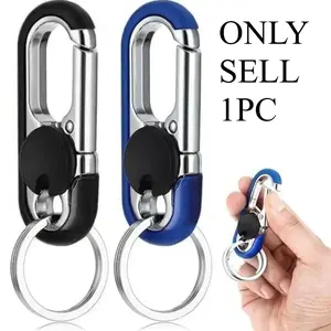 Men's Keychain, Anti-Loss Car Key Ring, Heavy-Duty Dual Key Holder Rotating Key Clip, Durable and Secure Key Accessory