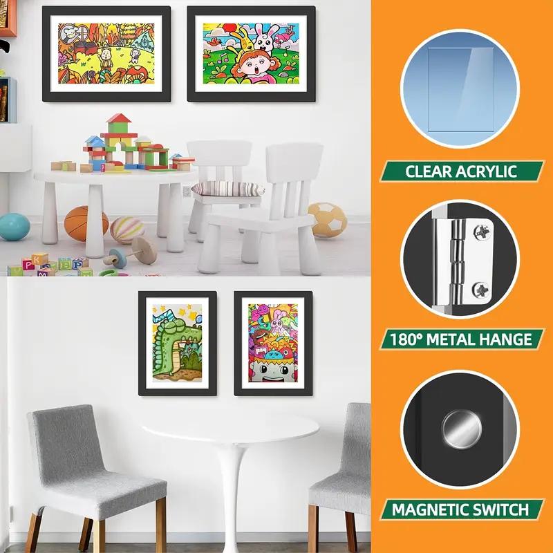 3/6-Pack Kids Artwork Frames Changeable - Kids Art Frames Front Opening 8.5 x 11 Holds 150 Pics, Artwork Frames for Kids Art, Kids Art Frame Ideal for Portfolio, Pictures, Drawings Decoration digital photo frame digital picture frame picture frame