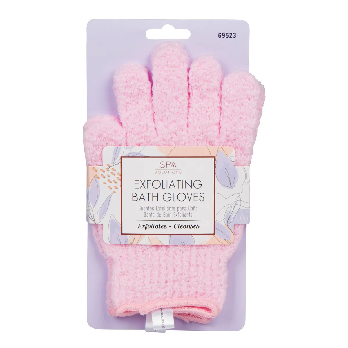 EXFOLIATING BATH GLOVES: PINK