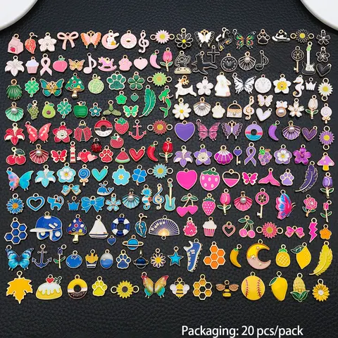20Pcs Charms for Jewelry Making, Assorted Mixed Colorful Plated Bracelet Charms, Pendants Earring Charms for Bracelets Necklace Keychain DIY Crafting Wristlet Charms, DIY Jewelry Accessories, Diy Jewelry Decoration, Diy With Charms